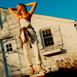 White Vintage Levi Overalls Medium